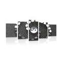 5-PIECE CANVAS PRINT HARMONIOUS YIN AND YANG - BLACK AND WHITE PICTURES - PICTURES