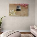 WANDBILD ZEN-GARTEN UND STEINE IM SAND - BILDER MIT FENG SHUI-MOTIVEN - BILDER