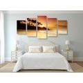 5-PIECE CANVAS PRINT SUNSET IN SRI LANKA - PICTURES OF NATURE AND LANDSCAPE - PICTURES