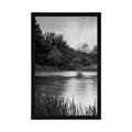 POSTER SUNRISE BY THE RIVER IN BLACK AND WHITE - BLACK AND WHITE - POSTERS