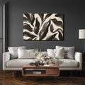TABLEAU SUR TOILE – LIGNES ORGANIQUES NOIRES - IMAGES FORMES ABSTRAITES - TABLEAUX