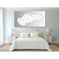 DECORATIVE PINBOARD BLACK AND WHITE MAP OF SLOVAKIA - PICTURES ON CORK - PICTURES