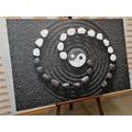 CANVAS PRINT HARMONIOUS YIN AND YANG - BLACK AND WHITE PICTURES - PICTURES