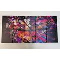 5-PIECE CANVAS PRINT UNUSUAL BUTTERFLY - POP ART PICTURES - PICTURES