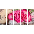 5-PIECE CANVAS PRINT ROSE LOVE - PICTURES WITH INSCRIPTIONS AND QUOTES{% if product.category.pathNames[0] != product.category.name %} - PICTURES{% endif %}