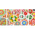 5-PIECE CANVAS PRINT FLORAL ABSTRACTION - ABSTRACT PICTURES - PICTURES