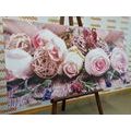 CANVAS PRINT FESTIVE FLORAL COMPOSITION OF ROSES - PICTURES FLOWERS - PICTURES