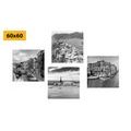 CANVAS PRINT SET BLACK AND WHITE LANDSCAPES - SET OF PICTURES - PICTURES