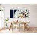 5-PIECE CANVAS PRINT DANDELION ON A DARK BACKGROUND - PICTURES FLOWERS - PICTURES