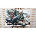 WANDBILD WOLF IN AQUARELL - BILDER TIERE - BILDER