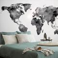 SELF ADHESIVE WALLPAPER POLYGONAL MAP OF THE WORLD IN BLACK AND WHITE - SELF-ADHESIVE WALLPAPERS - WALLPAPERS