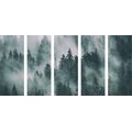 5-PIECE CANVAS PRINT MOUNTAINS IN THE FOG - PICTURES OF NATURE AND LANDSCAPE - PICTURES