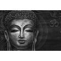 WALLPAPER BUDDHA'S FACE IN BLACK AND WHITE - BLACK AND WHITE WALLPAPERS - WALLPAPERS