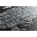 CANVAS PRINT MODERN MAP OF USA - PICTURES OF MAPS - PICTURES