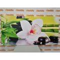 WANDBILD ORCHIDEE IN JAPANISCHER THEMATIK - BILDER MIT FENG SHUI-MOTIVEN - BILDER