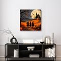QUADRO SU TELA – SENTIERO DI HALLOWEEN VERSO LA CASA OSCURA - QUADRI HALLOWEEN E HORROR - STAMPE E QUADRI