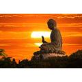 CARTA DA PARATI ADESIVA STATUA DI BUDDHA AL TRAMONTO - CARTA DA PARATI AUTOADESIVE - CARTA DA PARATI