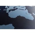 CANVAS PRINT WORLD MAP IN SHADES OF BLUE - PICTURES OF MAPS - PICTURES