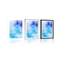 POSTER WITH MOUNT BLUE-PURPLE ABSTRACT ART - ABSTRACT AND PATTERNED - POSTERS