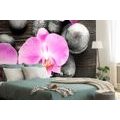 WALL MURAL BEAUTIFUL ORCHID AND STONES - WALLPAPERS FENG SHUI - WALLPAPERS