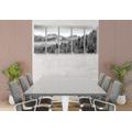 5-PIECE CANVAS PRINT FROZEN MOUNTAINS IN BLACK AND WHITE - BLACK AND WHITE PICTURES - PICTURES