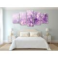 5-PIECE CANVAS PRINT PURPLE LILAC FLOWER - PICTURES FLOWERS - PICTURES