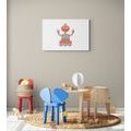 CANVAS PRINT WITH A ROBOT THEME IN RED - CHILDRENS PICTURES - PICTURES