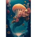 CANVAS PRINT SURREALISTIC JELLYFISH - PICTURES UNDERWATER WORLD - PICTURES