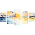 5-DÍLNÝ OBRAZ ZÁŘIVÝ ZÁPAD SLUNCE U MOŘE - 5-DÍLNÉ OBRAZY - TOTÁLNÍ VÝPRODEJ 🔥