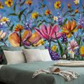 WALLPAPER COLORFUL FLOWERS IN A MEADOW - WALLPAPERS WITH IMITATION OF PAINTINGS - WALLPAPERS