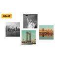 CANVAS PRINT SET INTERESTING COMBINATION OF THE NEW YORK CITY - SET OF PICTURES - PICTURES