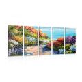 5-PIECE CANVAS PRINT FLORAL SEA - PICTURES OF NATURE AND LANDSCAPE - PICTURES