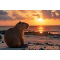 WANDBILD CAPYBARA BEIM SONNENUNTERGANG - DOVIDO CHALLENGE - BILDER