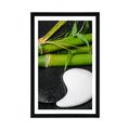 POSTER MIT PASSEPARTOUT STEINE IN DER FORM VON YIN UND YANG - FENG SHUI - POSTER