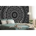 WALLPAPER MANDALA IN VINTAGE STYLE IN BLACK AND WHITE - BLACK AND WHITE WALLPAPERS - WALLPAPERS