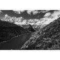 WANDBILD NATIONALPARK PATAGONIEN IN ARGENTINIEN IN SCHWARZ-WEISS - SCHWARZ-WEISSE BILDER - BILDER