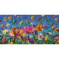 WANDBILD BUNTE BLUMEN AUF DER WIESE - BILDER BLUMEN - BILDER