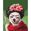 PICTARE CONFORM NUMERELOR CÂINE CU ȚIGARĂ INSPIRAT DE FRIDA - ANIMALE - PICTURĂ ÎN BAZA CIFRELOR