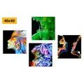 CANVAS PRINT SET COLORED ABSTRACTION - SET OF PICTURES - PICTURES