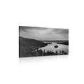 CANVAS PRINT LAKE AT SUNSET IN BLACK AND WHITE - BLACK AND WHITE PICTURES - PICTURES