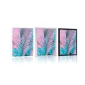 POSTER PALM LEAVES IN UNUSUAL NEON COLORS - NATURE - POSTERS