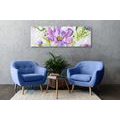 WANDBILD GEMALTE BLUMEN IM SOMMERLICHEN DESIGN - BILDER BLUMEN - BILDER