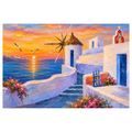 WANDBILD GRIECHISCHE INSEL BEI SONNENUNTERGANG - BILDER MEER UND STRAND - BILDER