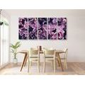 5-PIECE CANVAS PRINT PURPLE LILAC FLOWERS - PICTURES FLOWERS - PICTURES