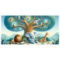 OBRAZ ZVÍŘÁTKA POD STROMEM S KNIHOU - CHILDREN'S PICTURES OF ANIMALS - PICTURES