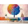 SELF ADHESIVE WALLPAPER COLORFUL WATERCOLOR TREE - SELF-ADHESIVE WALLPAPERS - WALLPAPERS