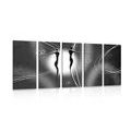 5-PIECE CANVAS PRINT ETHNO LOVE IN BLACK AND WHITE - BLACK AND WHITE PICTURES - PICTURES