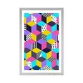 POSTER MIT PASSEPARTOUT BUNTES MUSTER - POP-ART - POSTER