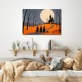 QUADRO SU TELA – STREGA SOTTO LA LUNA PIENA - QUADRI HALLOWEEN E HORROR - STAMPE E QUADRI
