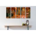 5-PIECE CANVAS PRINT FOREST IN AUTUMN - PICTURES OF NATURE AND LANDSCAPE - PICTURES